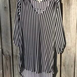 Meraki Black and White Striped Women's Top Size M